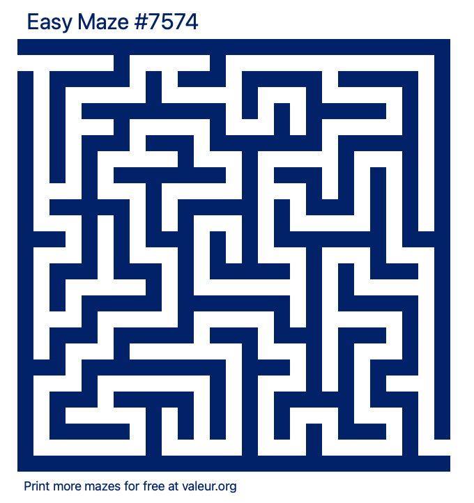 Free Printable Easy Maze number 7574