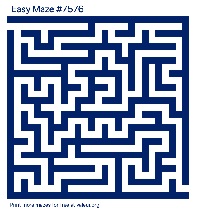 Free Printable Easy Maze number 7576