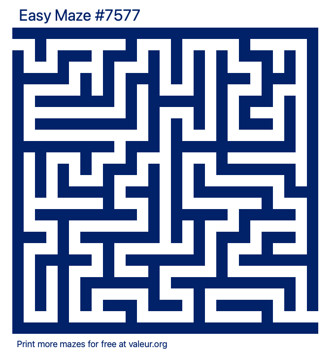 Free Printable Easy Maze number 7577