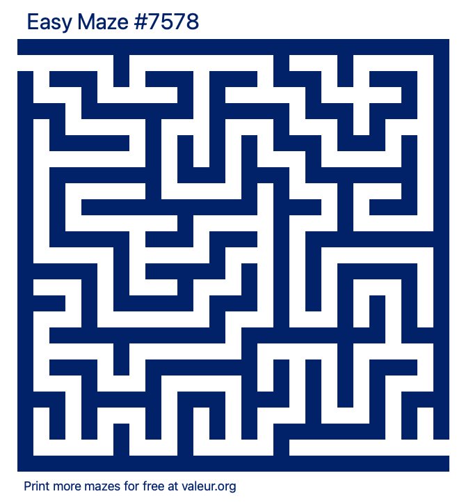 Free Printable Easy Maze number 7578