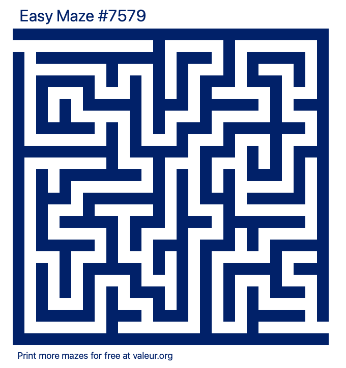 Free Printable Easy Maze number 7579