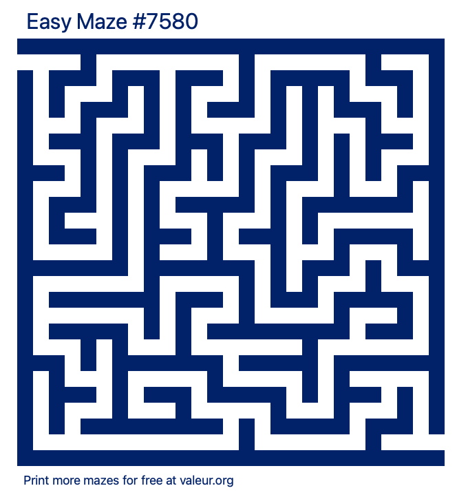 Free Printable Easy Maze number 7580