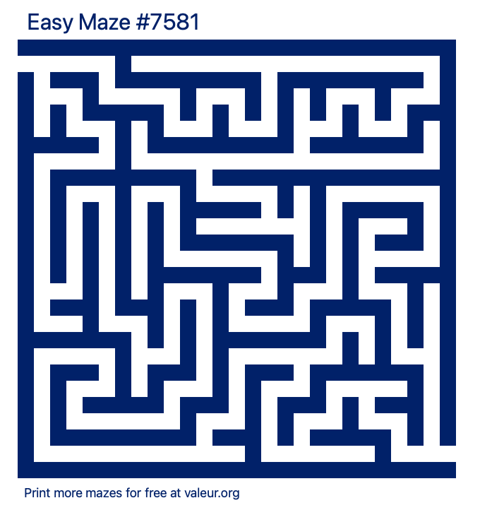 Free Printable Easy Maze number 7581