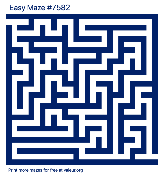 Free Printable Easy Maze number 7582