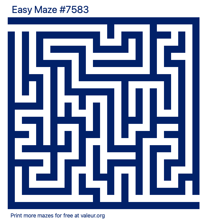 Free Printable Easy Maze number 7583