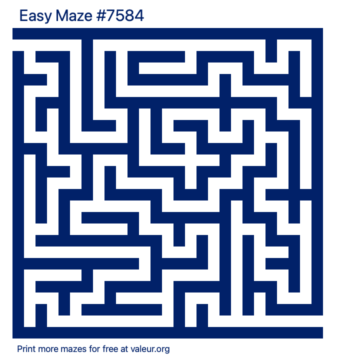 Free Printable Easy Maze number 7584