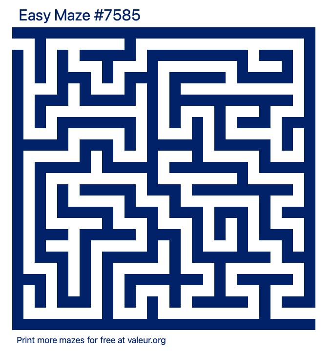 Free Printable Easy Maze number 7585