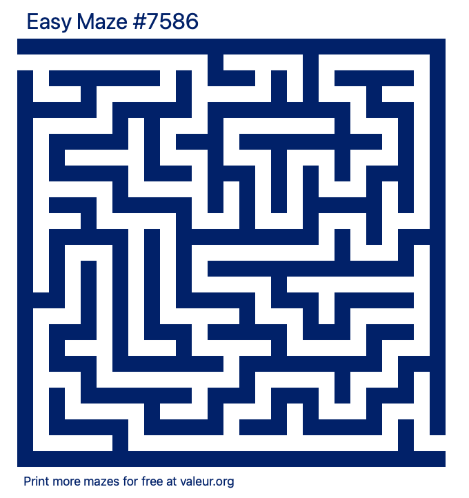 Free Printable Easy Maze number 7586