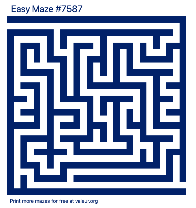 Free Printable Easy Maze number 7587