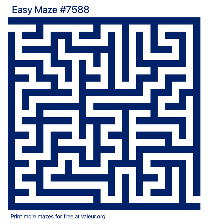 Free Printable Easy Maze number 7588