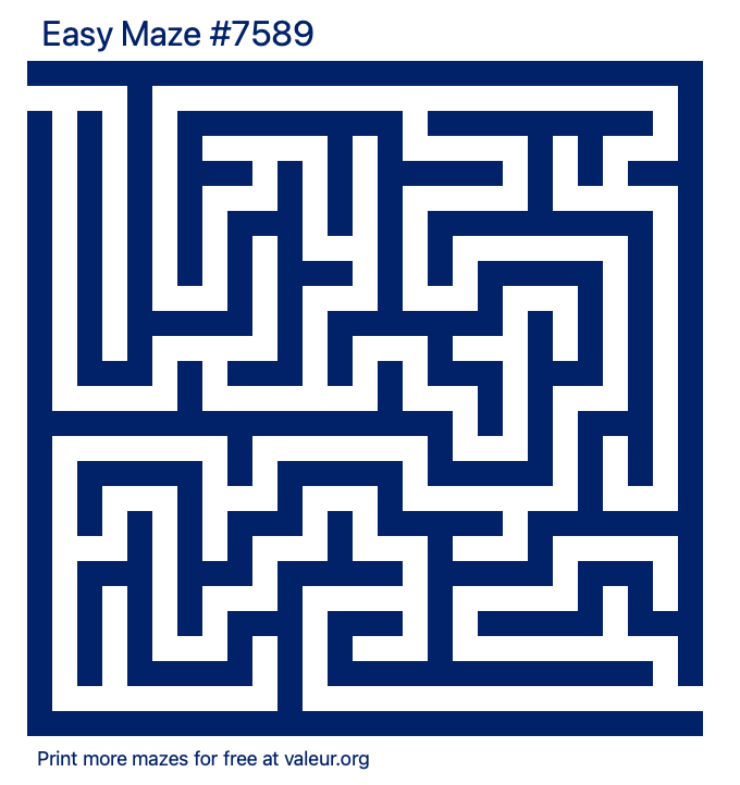 Free Printable Easy Maze number 7589