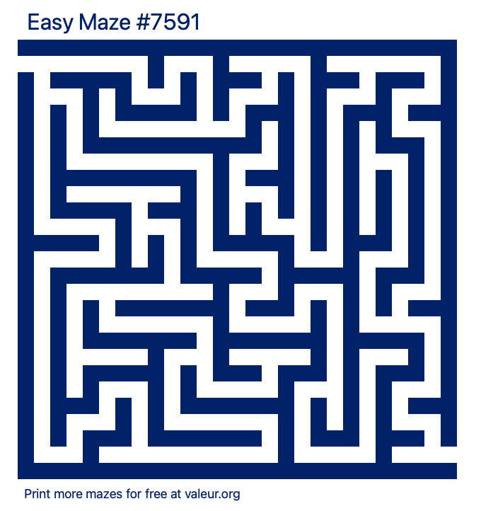 Free Printable Easy Maze number 7591