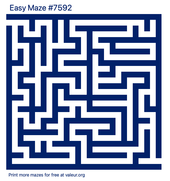 Free Printable Easy Maze number 7592