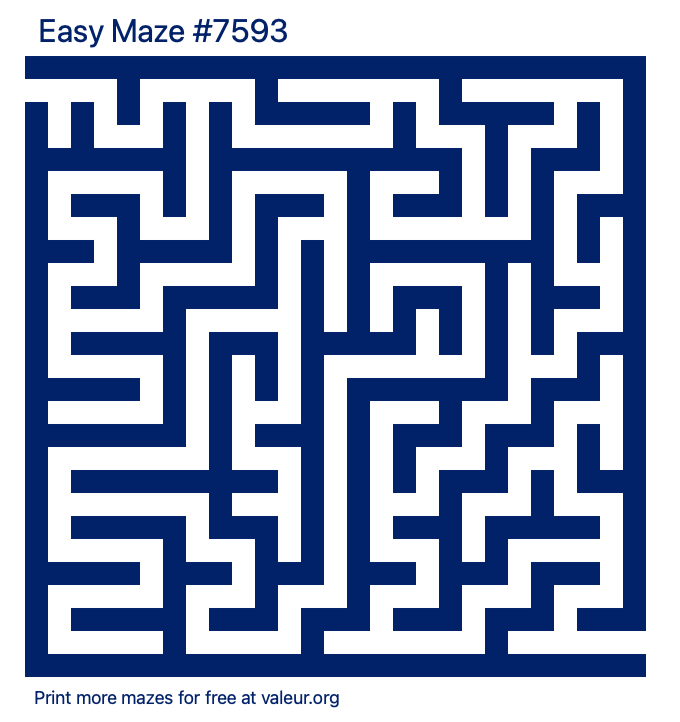 Free Printable Easy Maze number 7593