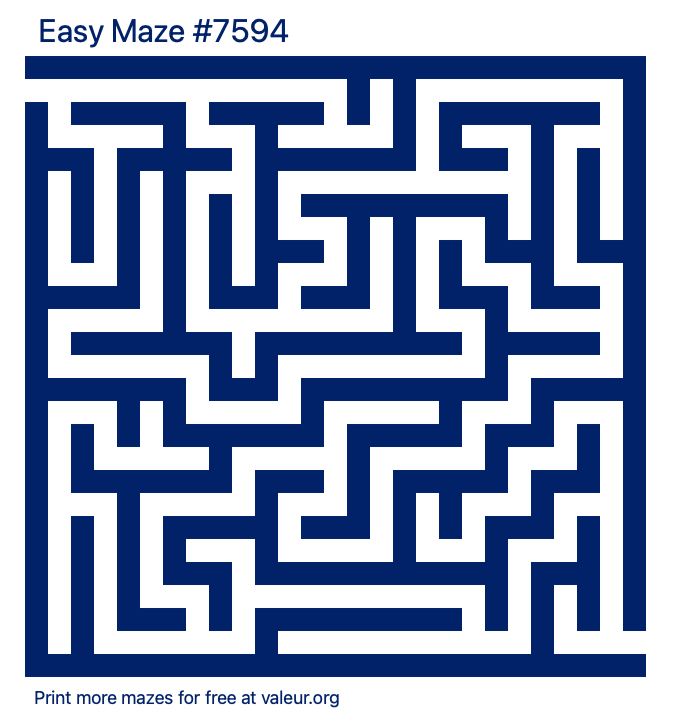 Free Printable Easy Maze number 7594