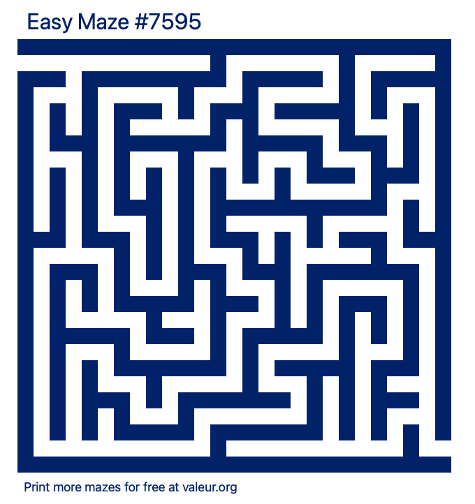 Free Printable Easy Maze number 7595