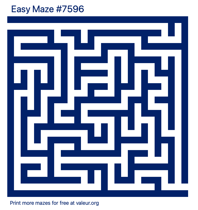 Free Printable Easy Maze number 7596