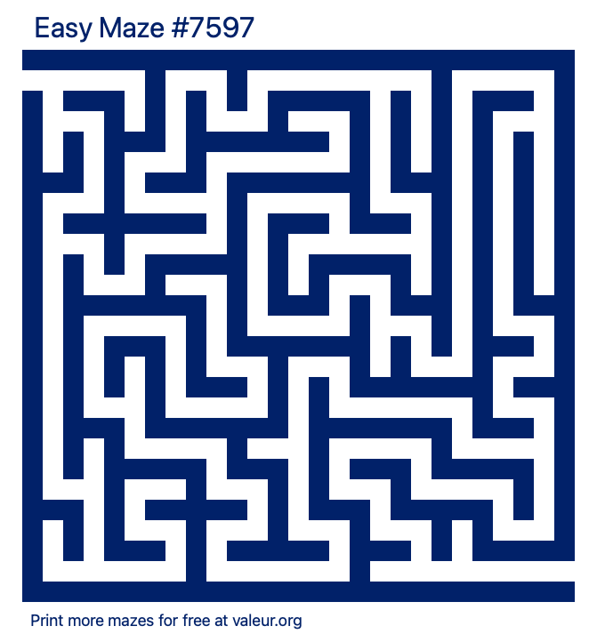 Free Printable Easy Maze number 7597