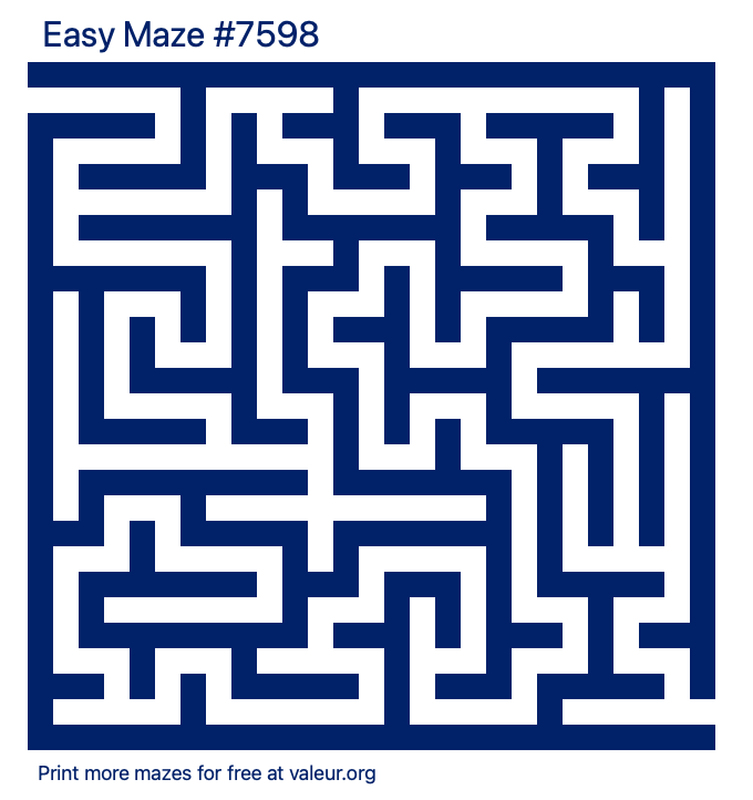 Free Printable Easy Maze number 7598