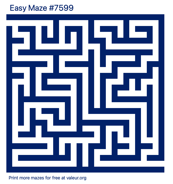 Free Printable Easy Maze number 7599