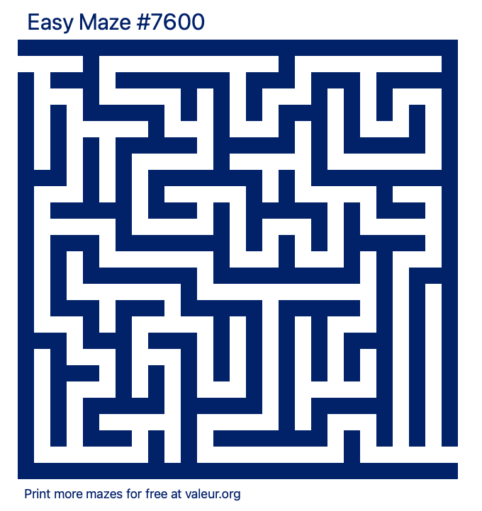 Free Printable Easy Maze number 7600