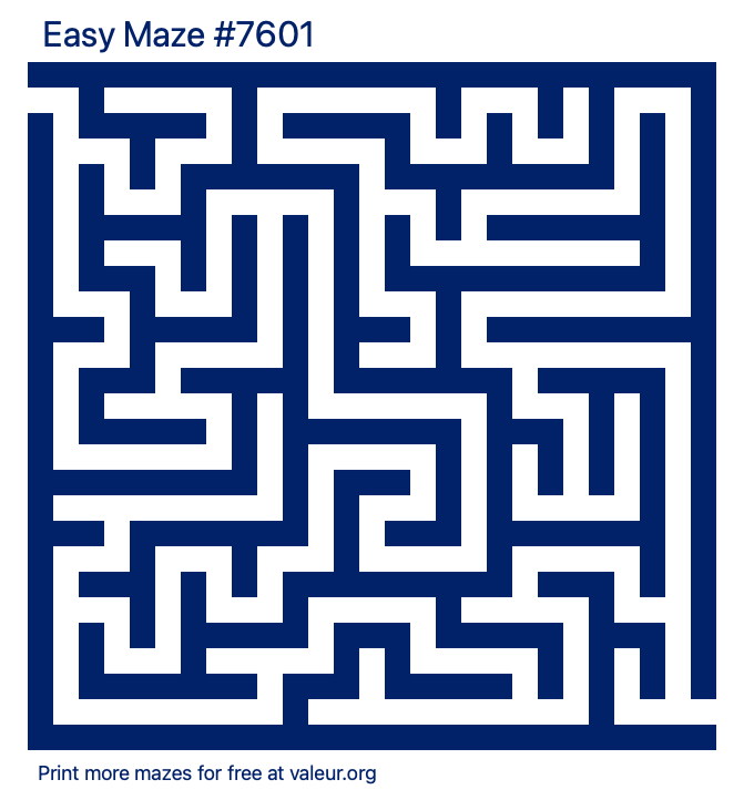 Free Printable Easy Maze number 7601