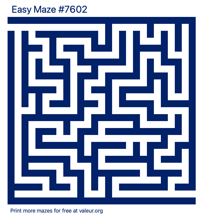 Free Printable Easy Maze number 7602