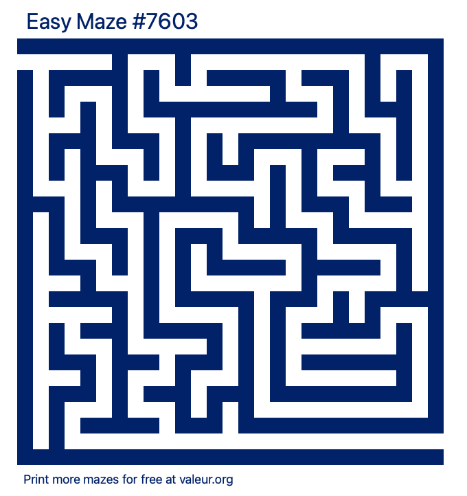 Free Printable Easy Maze number 7603