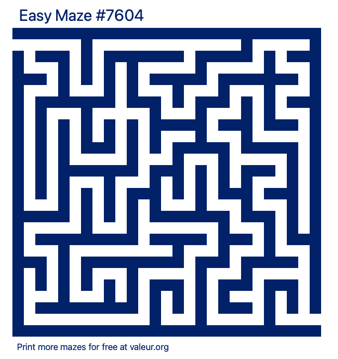 Free Printable Easy Maze number 7604