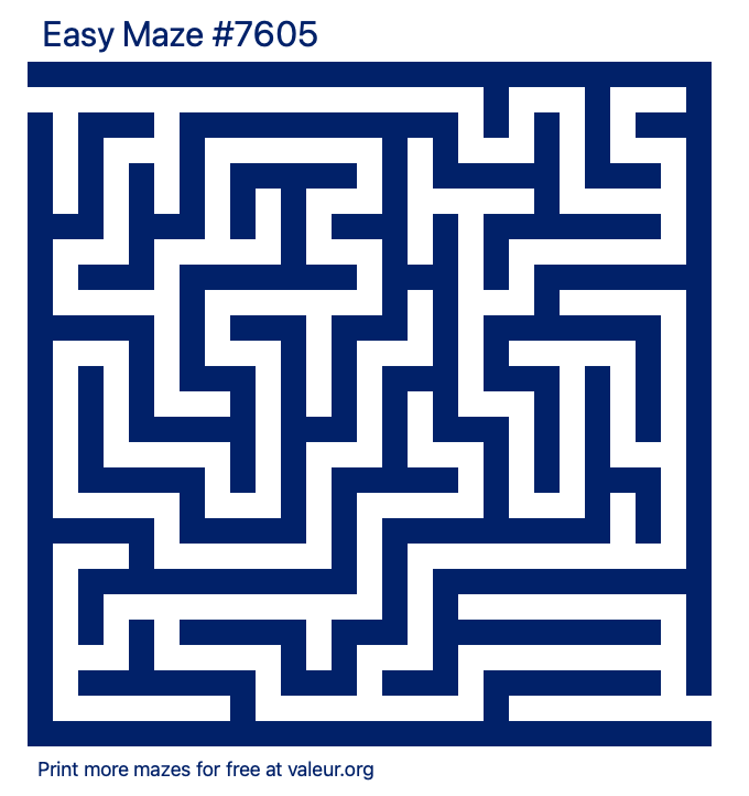 Free Printable Easy Maze number 7605