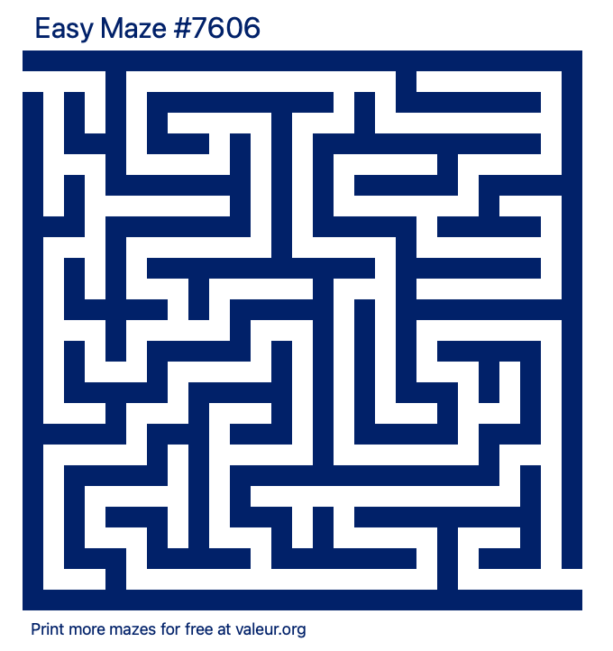 Free Printable Easy Maze number 7606