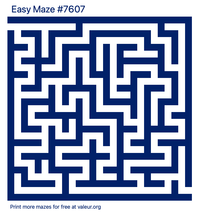 Free Printable Easy Maze number 7607