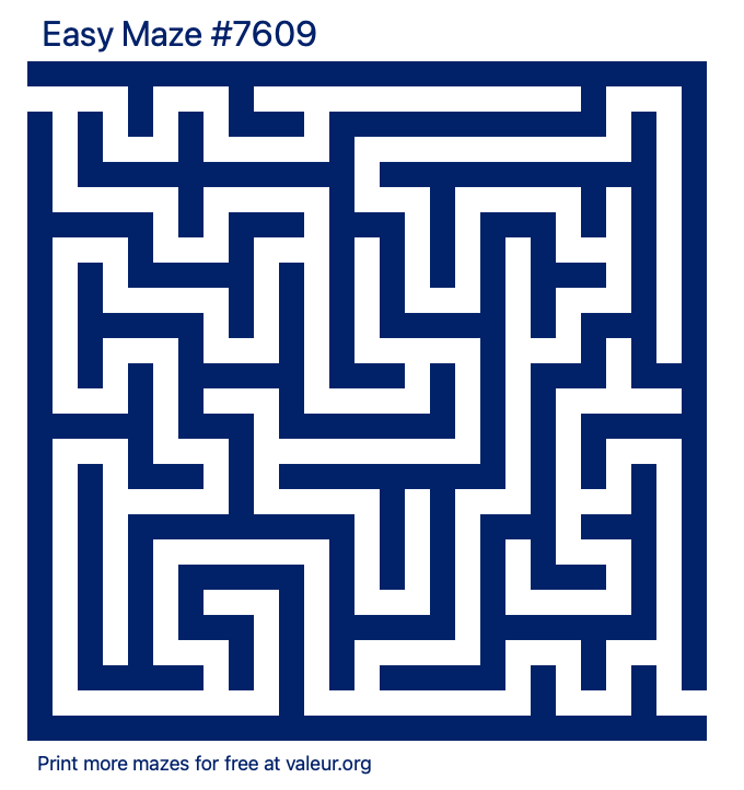 Free Printable Easy Maze number 7609