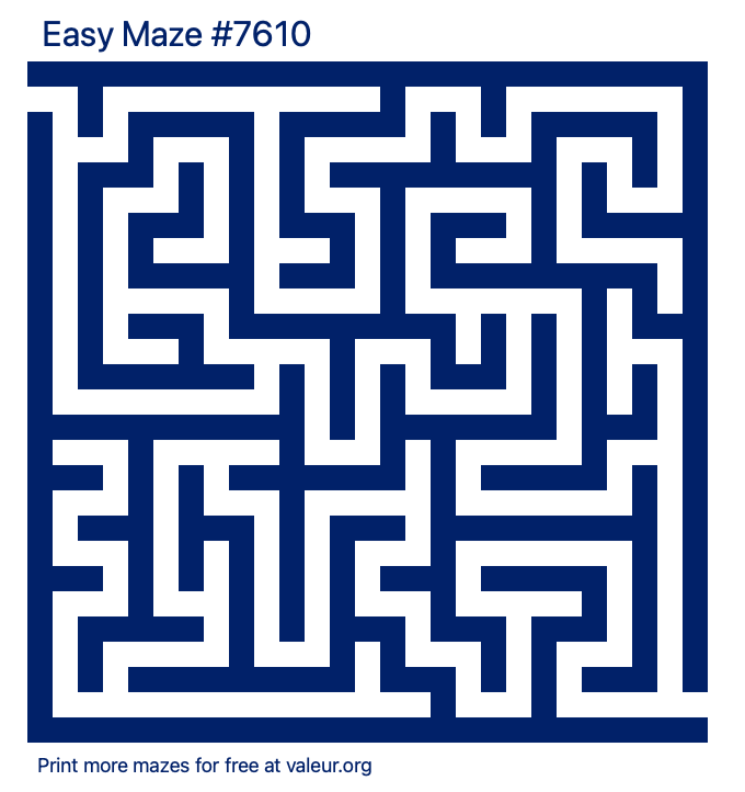 Free Printable Easy Maze number 7610