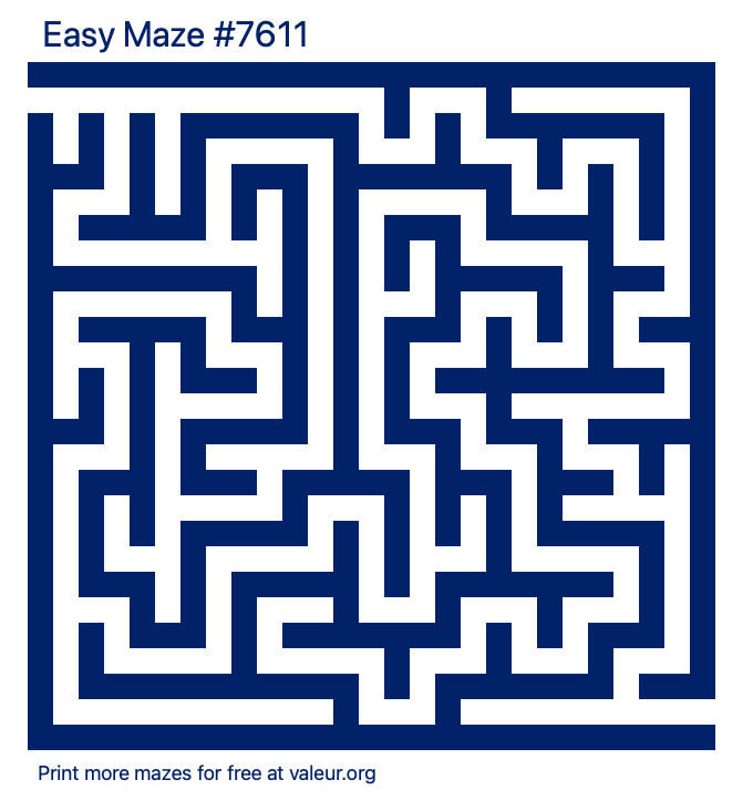 Free Printable Easy Maze number 7611