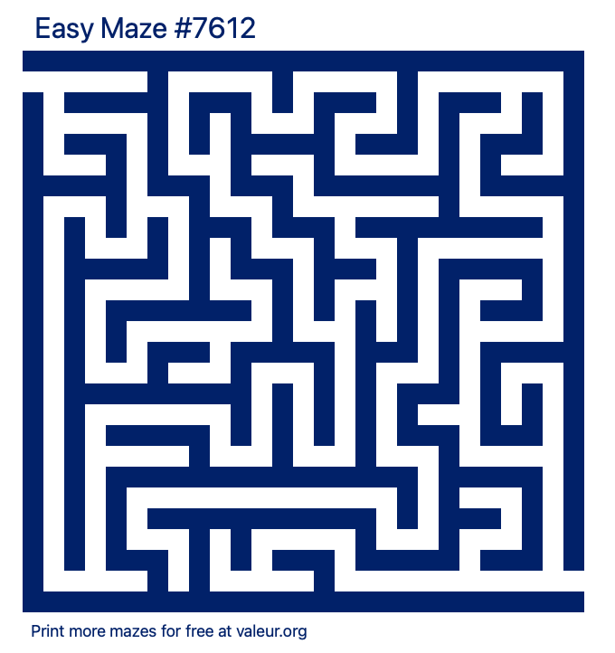 Free Printable Easy Maze number 7612