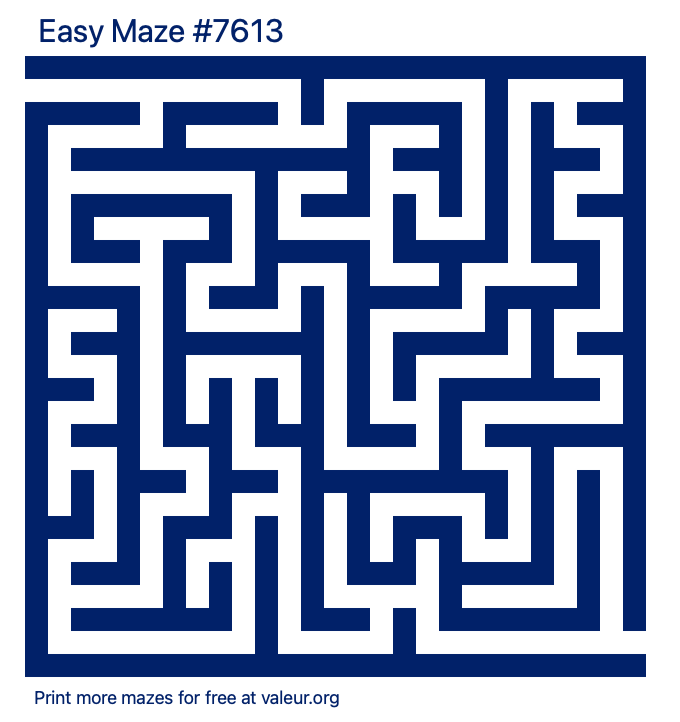 Free Printable Easy Maze number 7613