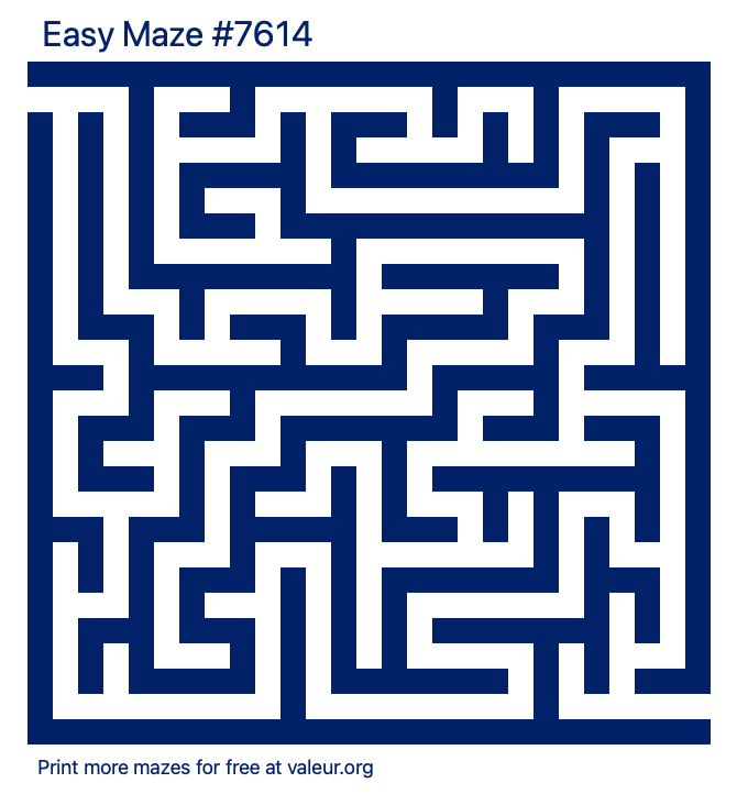 Free Printable Easy Maze number 7614