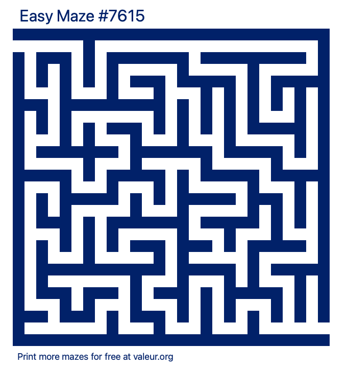 Free Printable Easy Maze number 7615