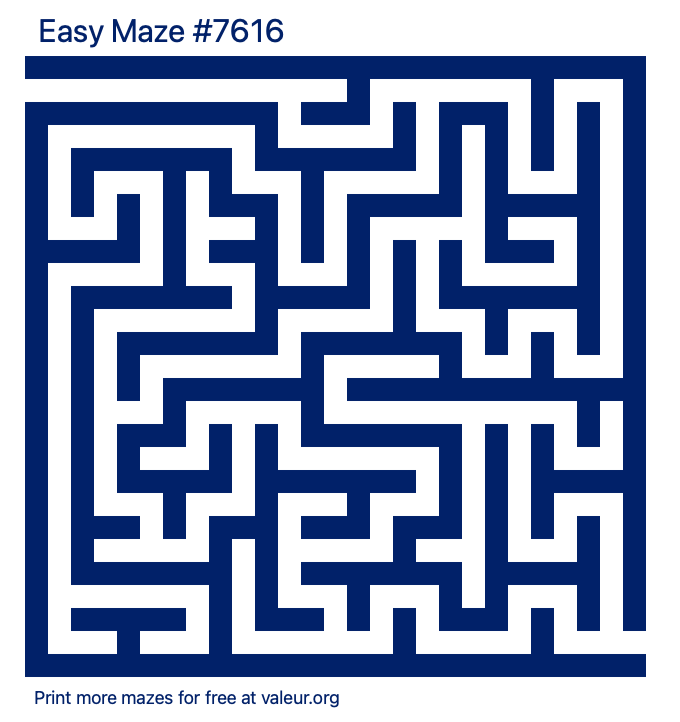 Free Printable Easy Maze number 7616