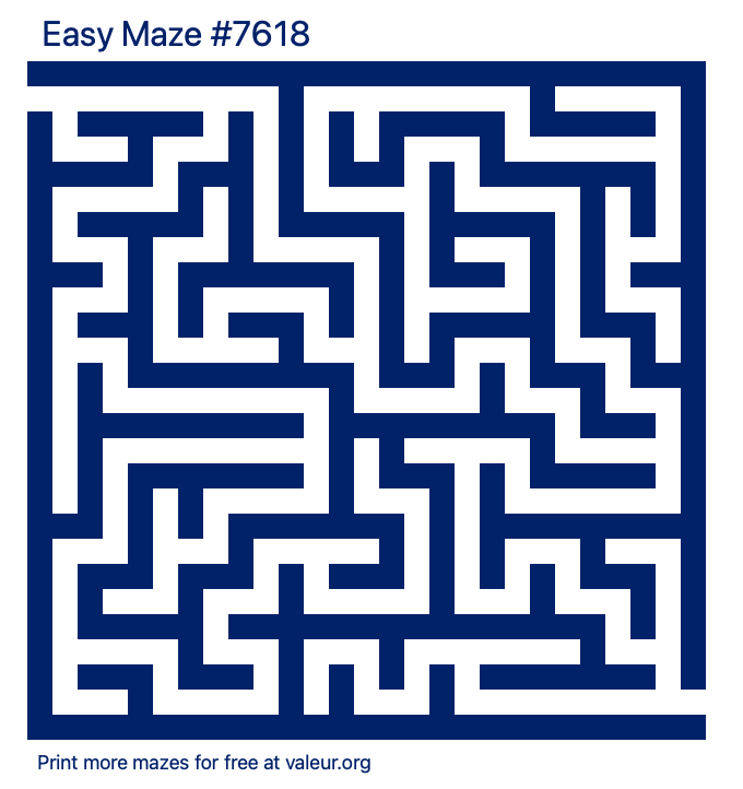 Free Printable Easy Maze number 7618