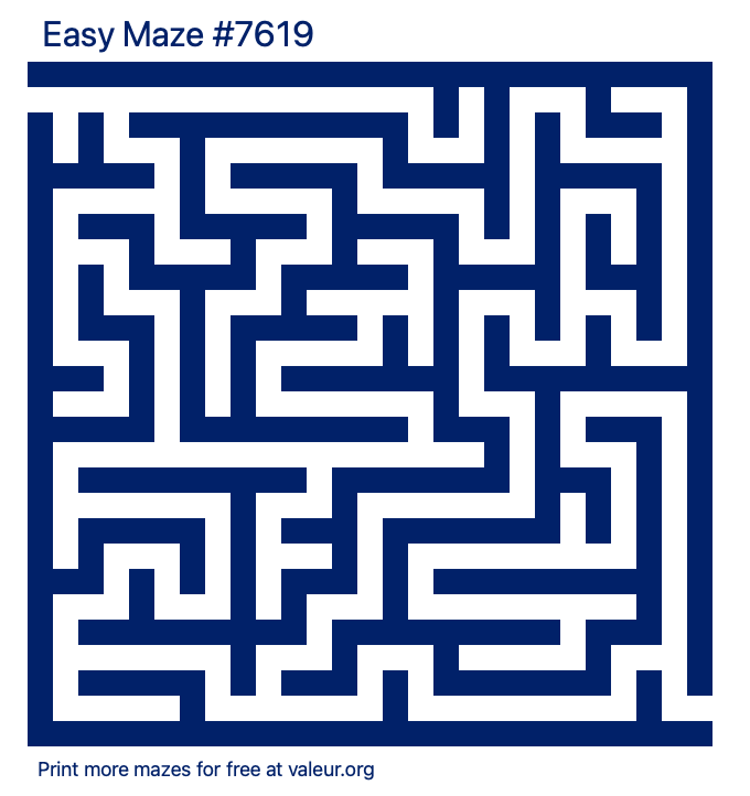 Free Printable Easy Maze number 7619