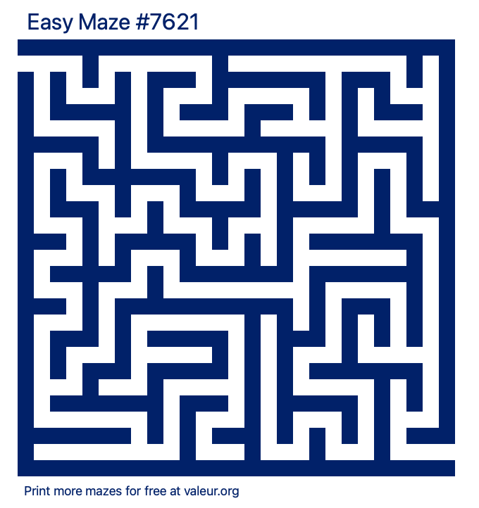 Free Printable Easy Maze number 7621