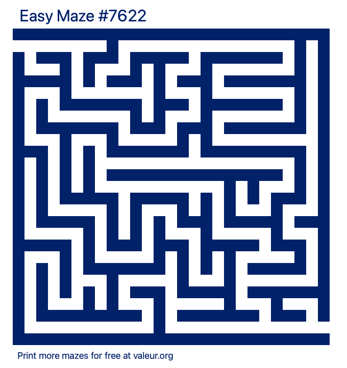 Free Printable Easy Maze number 7622