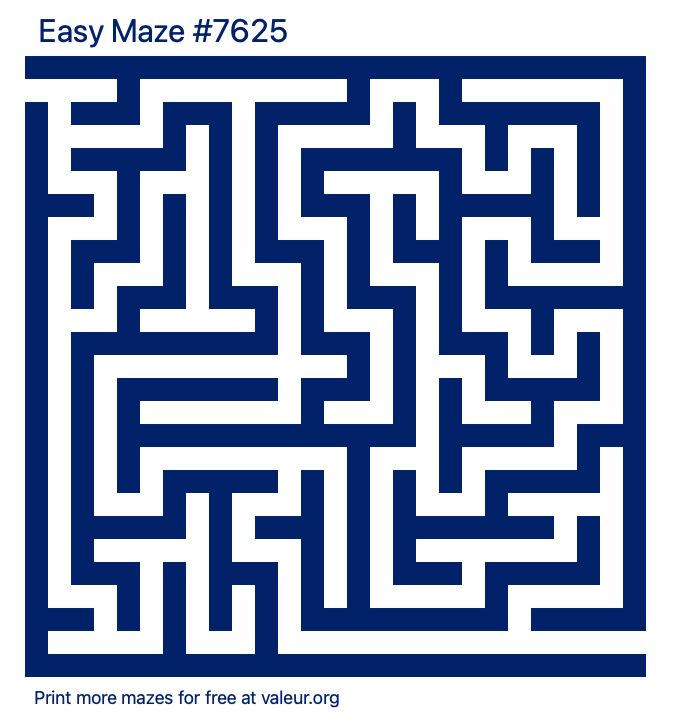 Free Printable Easy Maze number 7625