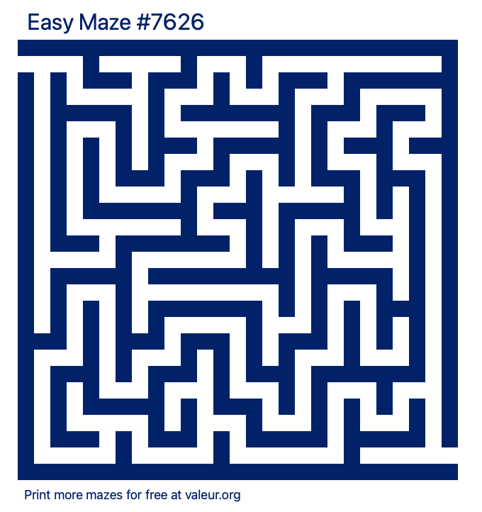 Free Printable Easy Maze number 7626