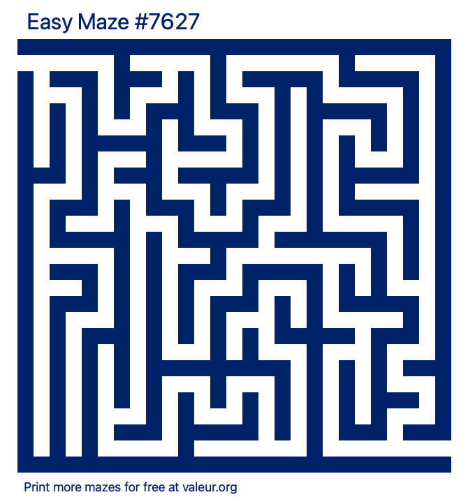 Free Printable Easy Maze number 7627