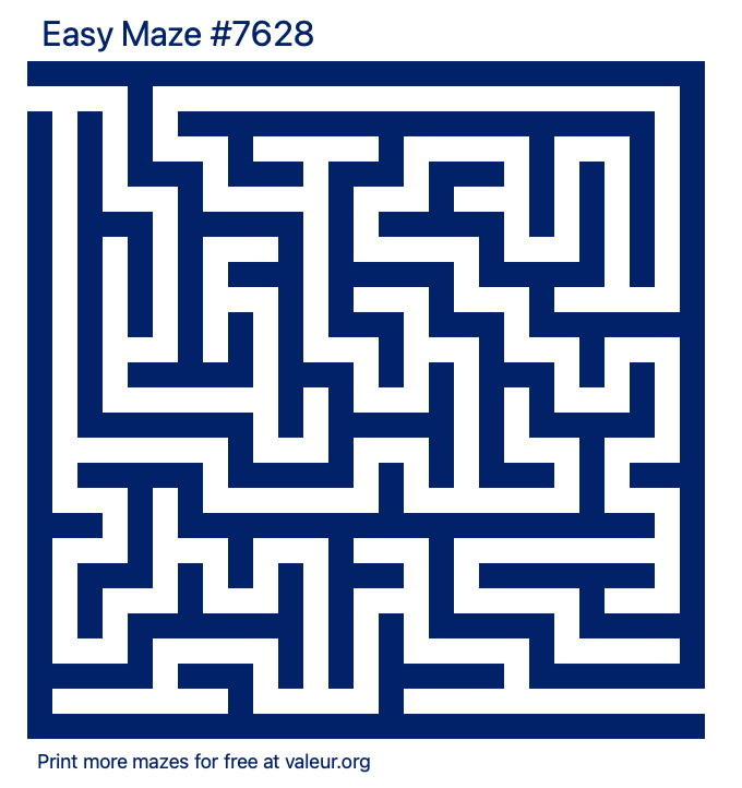 Free Printable Easy Maze number 7628