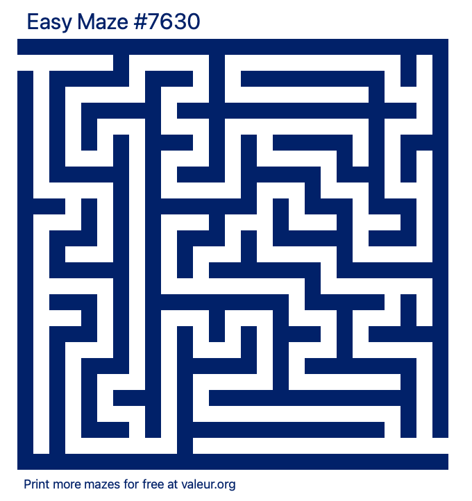 Free Printable Easy Maze number 7630