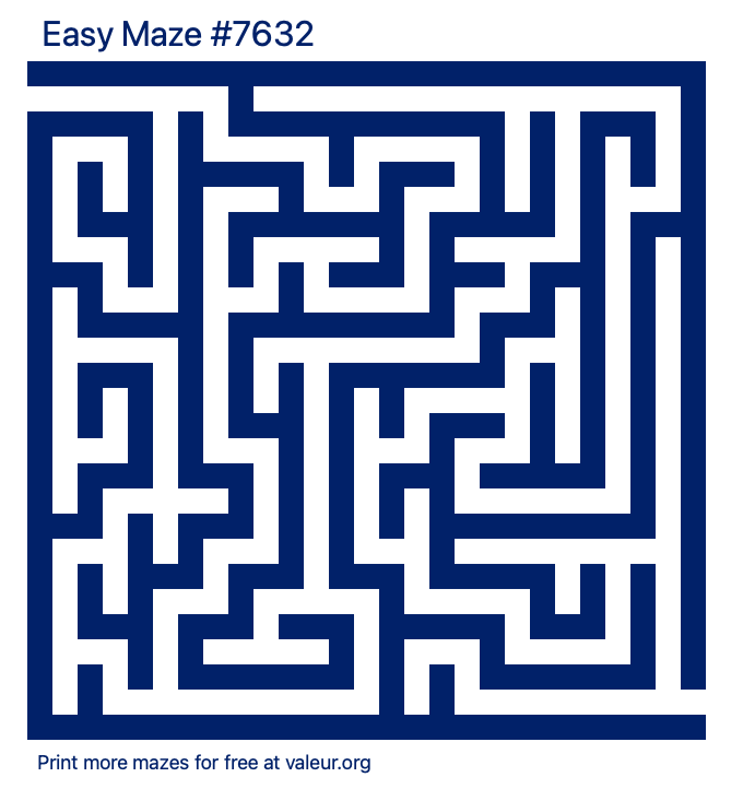 Free Printable Easy Maze number 7632